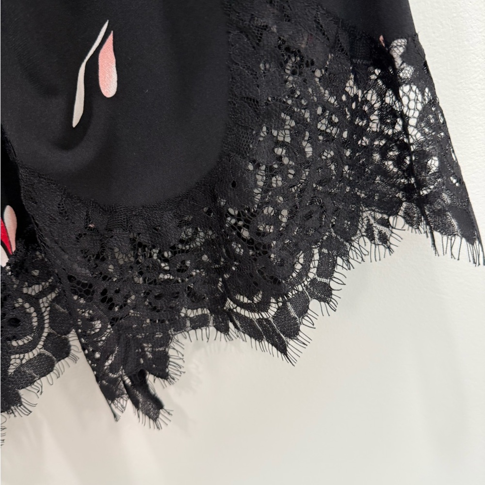 Alfani Black Floral Blouse with Lace Trim never worn. No tags. - Picture 4 of 4